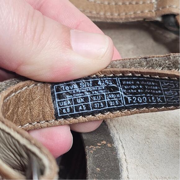 Teva Ysidro cork wedge sandals tan leather strappy sandals women's size 6.5 - Picture 6 of 7